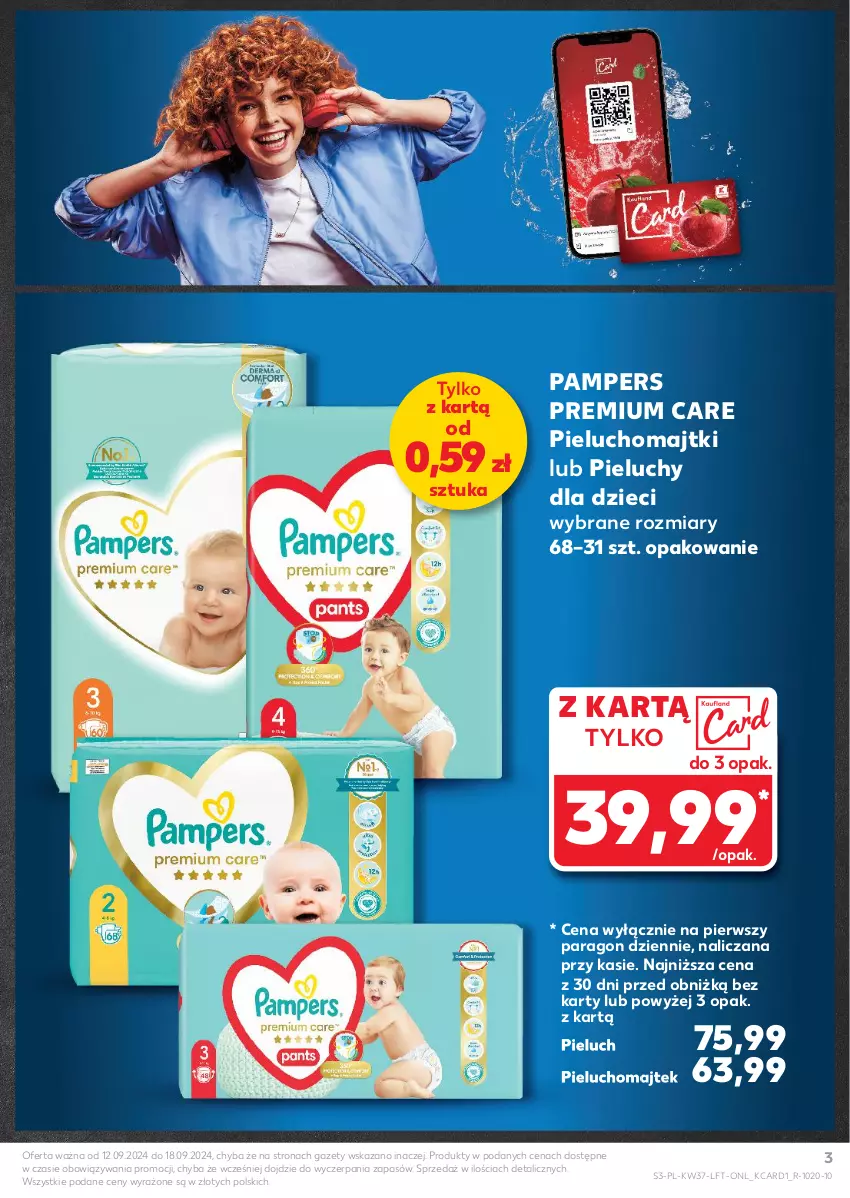 Gazetka promocyjna Kaufland - Gazetka tygodnia - ważna 12.09 do 18.09.2024 - strona 3 - produkty: Dzieci, Majtki, Pampers, Pieluchomajtki, Pieluchy