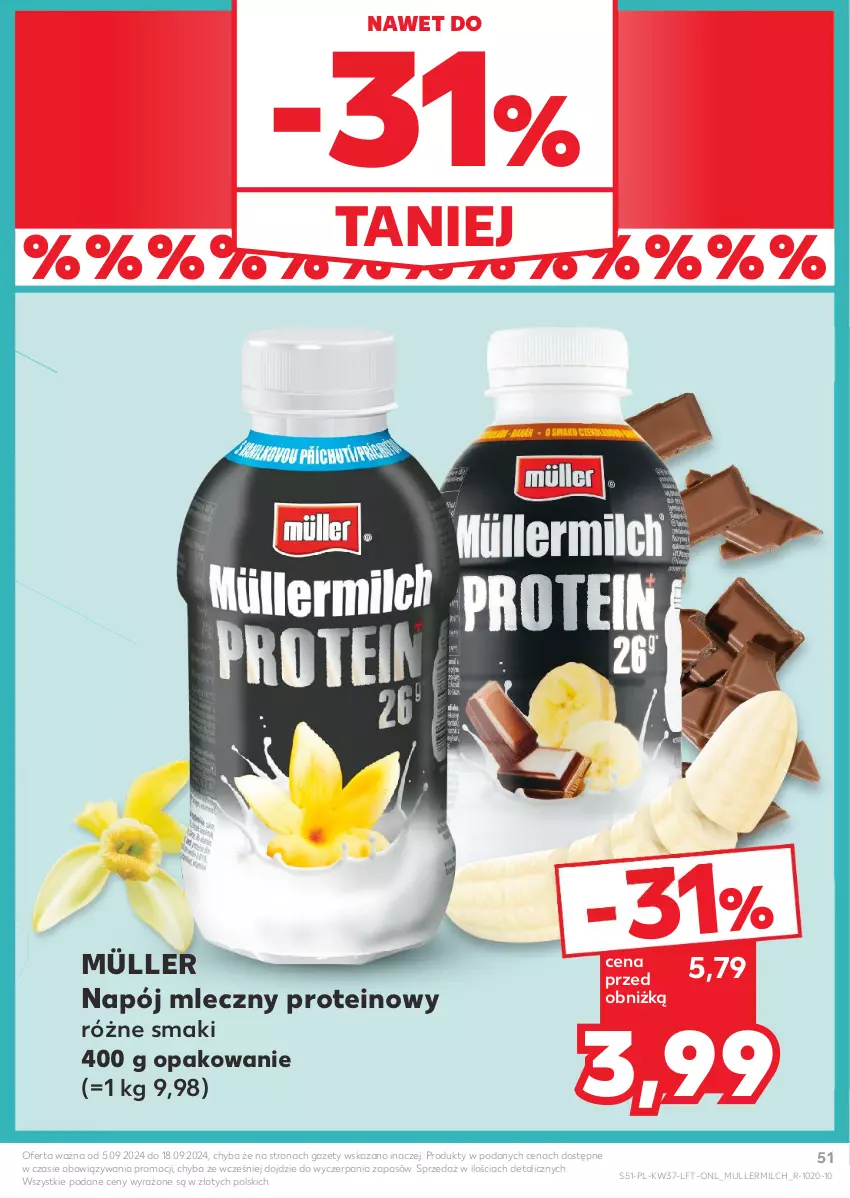 Gazetka promocyjna Kaufland - Gazetka tygodnia - ważna 12.09 do 18.09.2024 - strona 51 - produkty: Müller, Napój, Napój mleczny