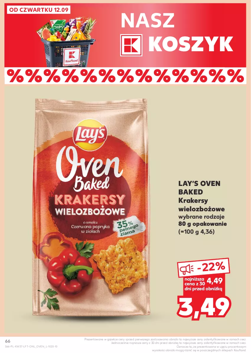 Gazetka promocyjna Kaufland - Gazetka tygodnia - ważna 12.09 do 18.09.2024 - strona 66 - produkty: Kosz, Krakersy, Lay’s, Rama, Sok