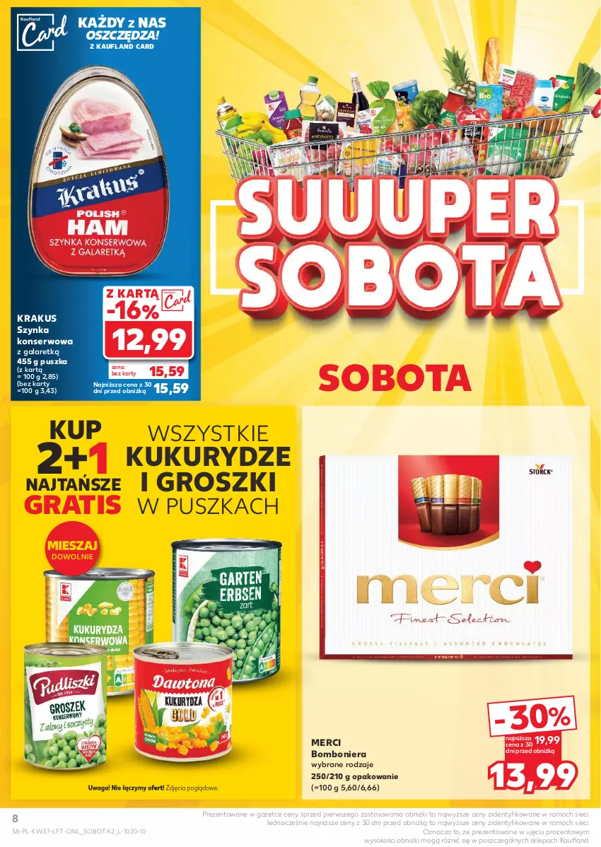 Gazetka promocyjna Kaufland - Gazetka tygodnia - ważna 12.09 do 18.09.2024 - strona 8 - produkty: Bomboniera, Gala, Gra, Krakus, Merci, Rama, Ser, Sok, Szynka, Szynka konserwowa, Waga