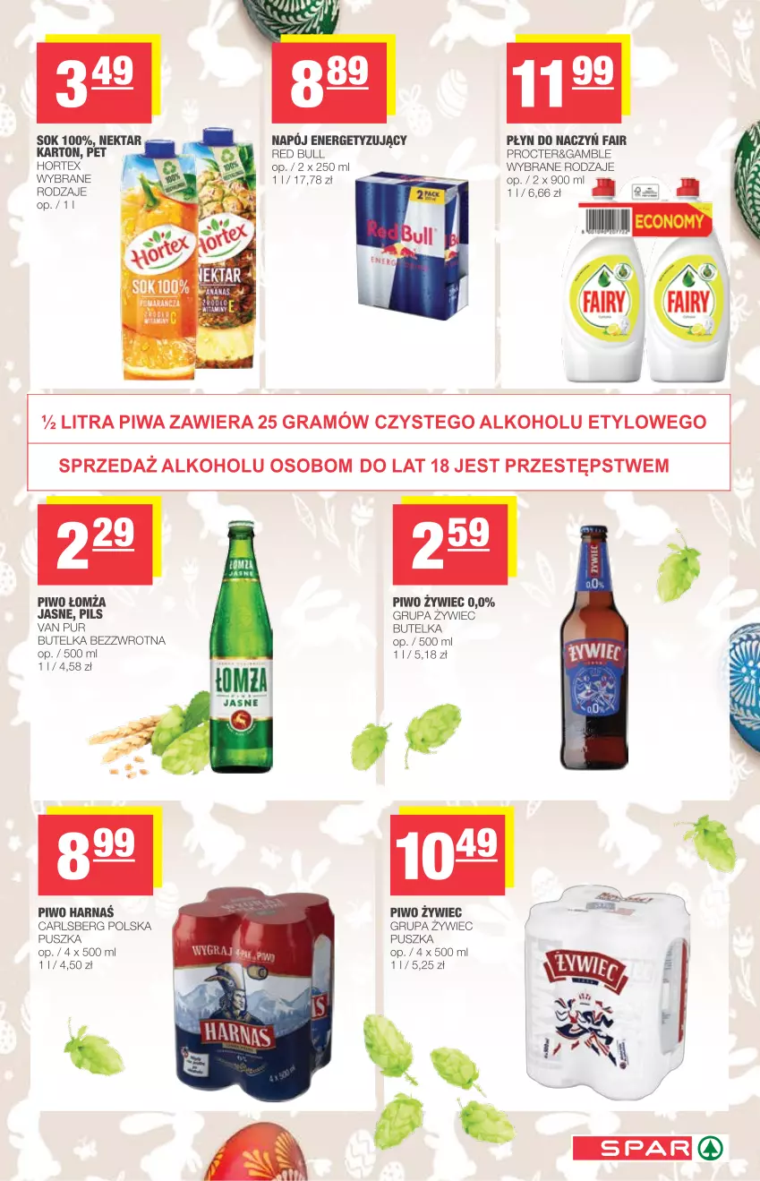 Gazetka promocyjna Spar - Spar - ważna 31.03 do 03.04.2021 - strona 11 - produkty: Carlsberg, Fa, Gra, Hortex, Nektar, Piwa, Piwo, Pur, Red Bull, Sok