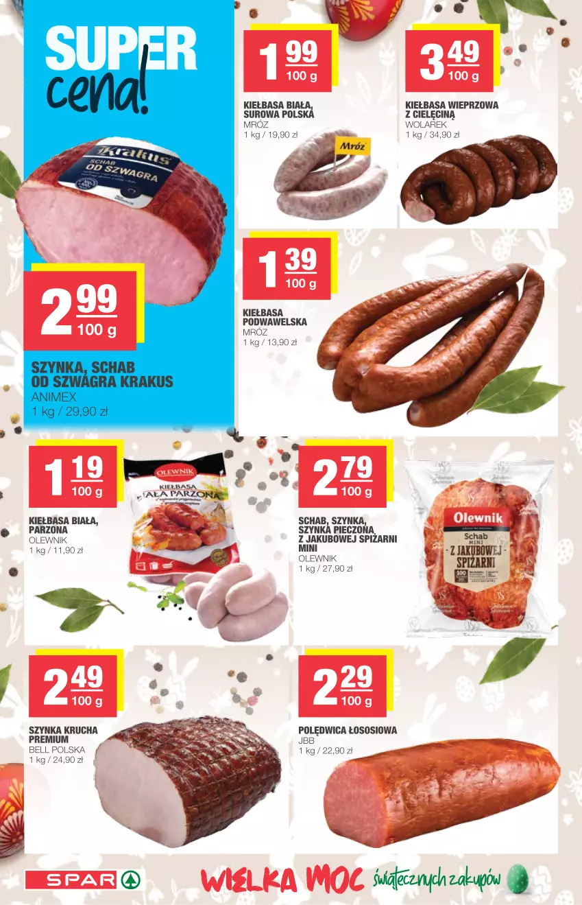 Gazetka promocyjna Spar - Spar - ważna 31.03 do 03.04.2021 - strona 6 - produkty: Bell, Kiełbasa, Kiełbasa biała, Olewnik, Piec, Polędwica, Sos, Szynka, Wawel