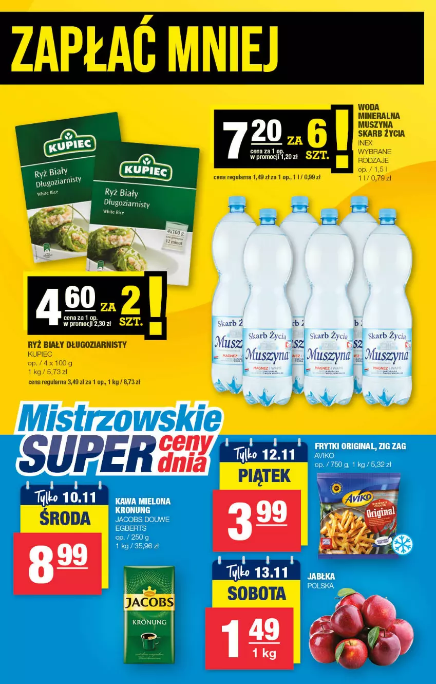 Gazetka promocyjna Spar - ważna 02.11 do 12.11.2021 - strona 7 - produkty: Kupiec, Mus, Piec, Ryż, Ryż biały, Szyna, Woda, Woda mineralna