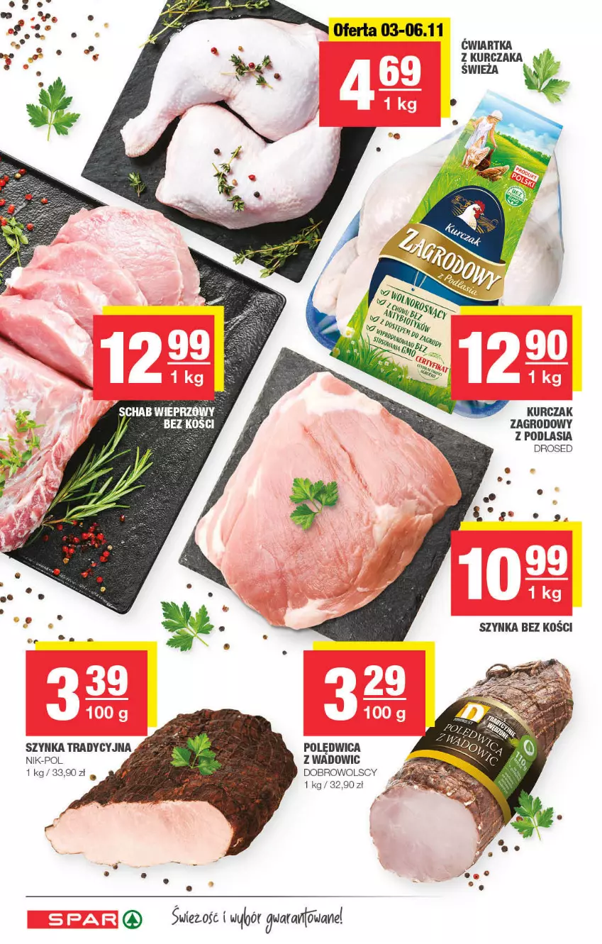 Gazetka promocyjna Spar - ważna 02.11 do 12.11.2021 - strona 8 - produkty: Kurczak, Polędwica, Szynka