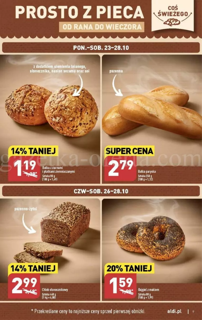 Gazetka promocyjna Aldi - ważna 23.10 do 28.10.2023 - strona 39 - produkty: Chleb, Piec