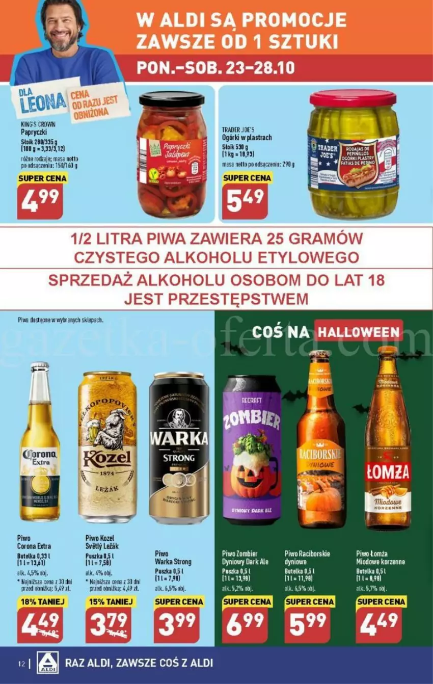 Gazetka promocyjna Aldi - ważna 23.10 do 28.10.2023 - strona 4 - produkty: Leon, Piwa, Piwo, Warka