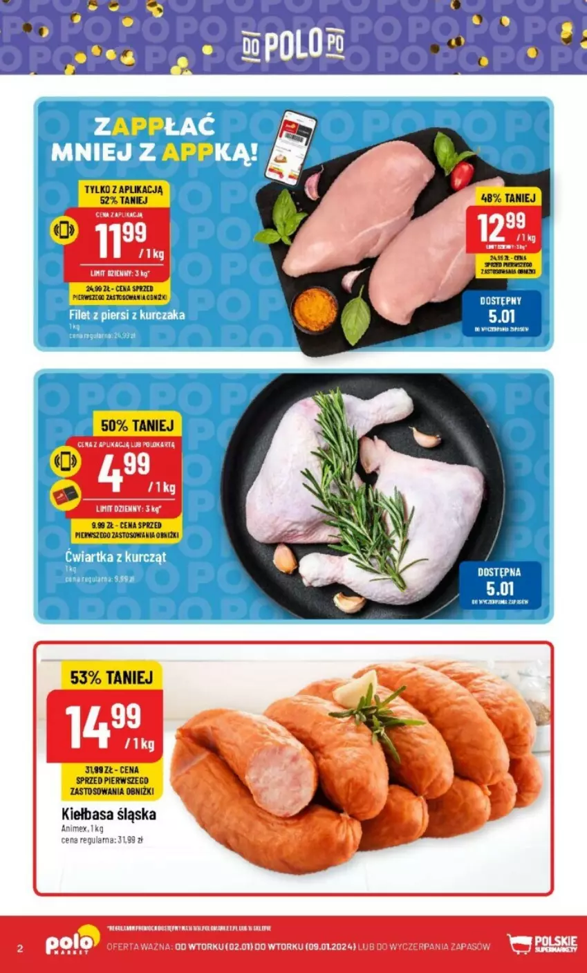 Gazetka promocyjna PoloMarket - ważna 02.01 do 09.01.2024 - strona 12 - produkty: Kiełbasa, Kiełbasa śląska, Szal