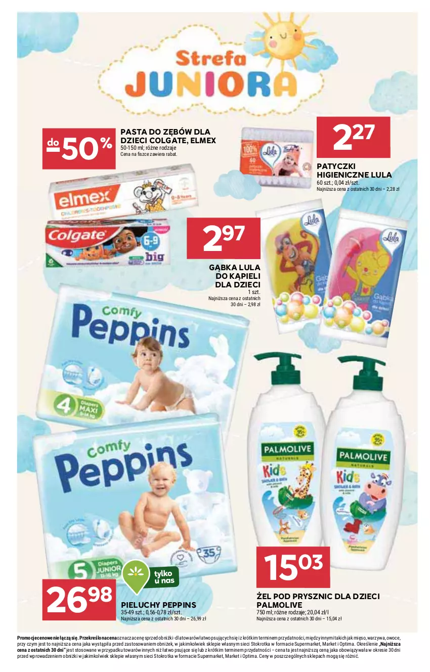 Gazetka promocyjna Stokrotka - Market - ważna 19.02 do 25.02.2026 - strona 25 - produkty: Colgate, Dzieci, Elmex, LG, Mięso, Optima, Owoce, Palmolive, Pasta do zębów, Pieluchy, Warzywa