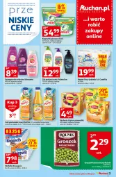 Gazetka promocyjna Auchan - Tygodniowe przeNISKIE CENY 08.09 Moje Auchan - Gazetka - ważna od 21.09 do 21.09.2022 - strona 3 - produkty: Sok pomarańczowy, Sok, Ser, Palmolive, Papier, Lipton, Schauma, Rolnik, Szampon, Foxy, Knoppers, Ariel, Herbata, Groszek