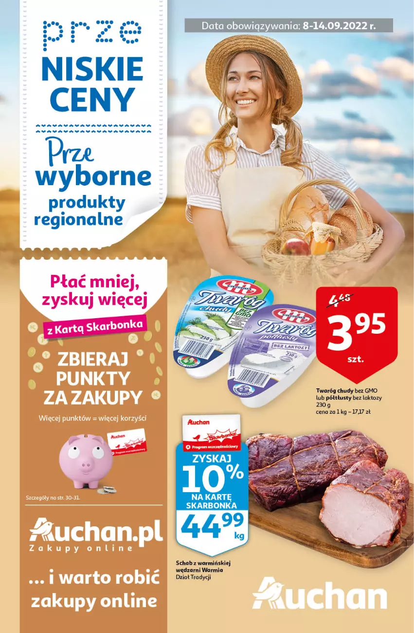 Gazetka promocyjna Auchan - Gazetka przeNISKIE CENY – PrzeWyborne produkty regionalne Hipermarkety - ważna 08.09 do 14.09.2022 - strona 1 - produkty: Dada, Twaróg, Twaróg chudy