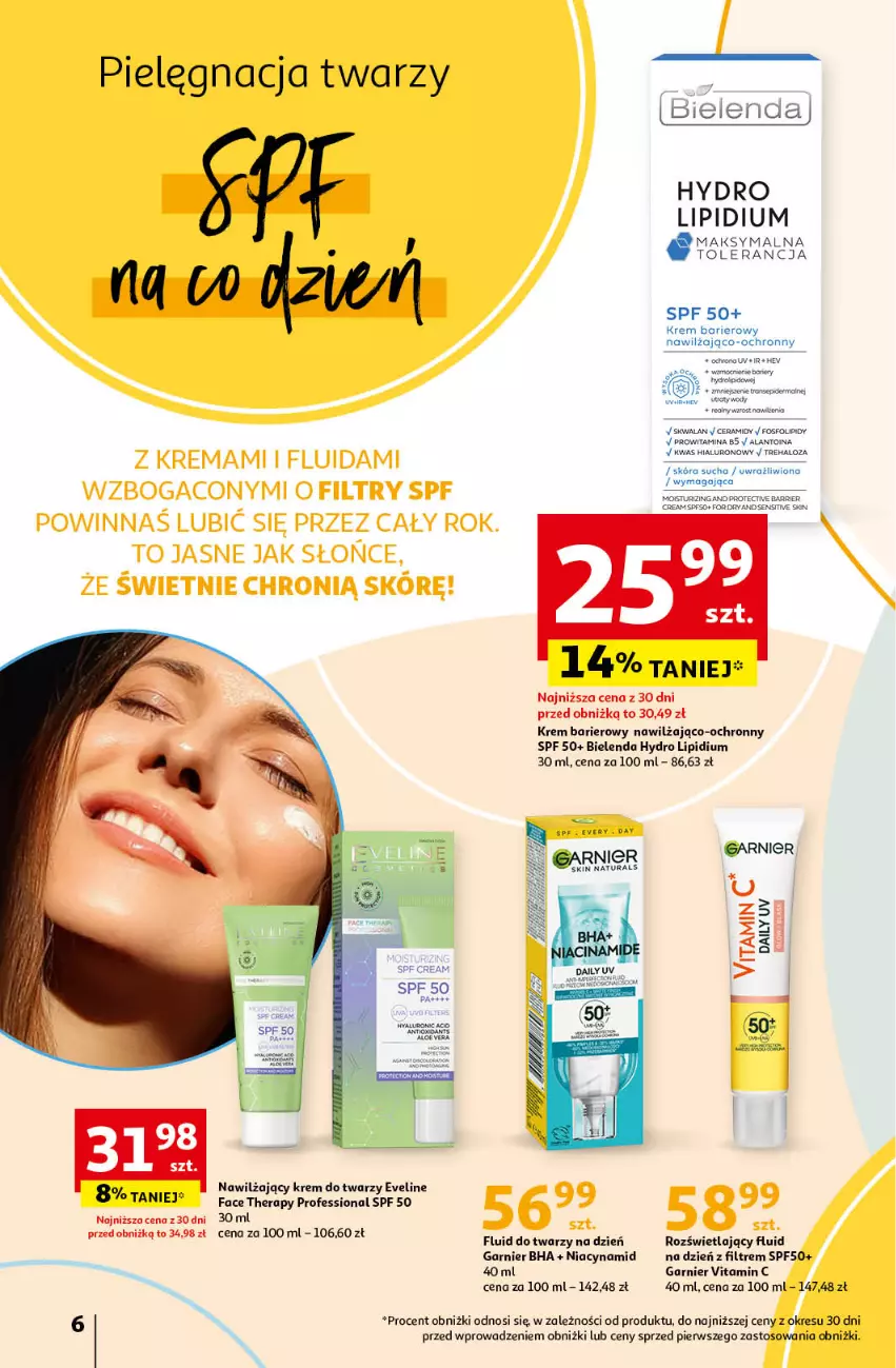 Gazetka promocyjna Auchan - Katalog Kosmetyczne inspiracje Hipermarket Auchan - ważna 23.05 do 26.06.2024 - strona 6 - produkty: Bielenda, Eveline, Fa, Garnier, Halo, Krem do twarzy