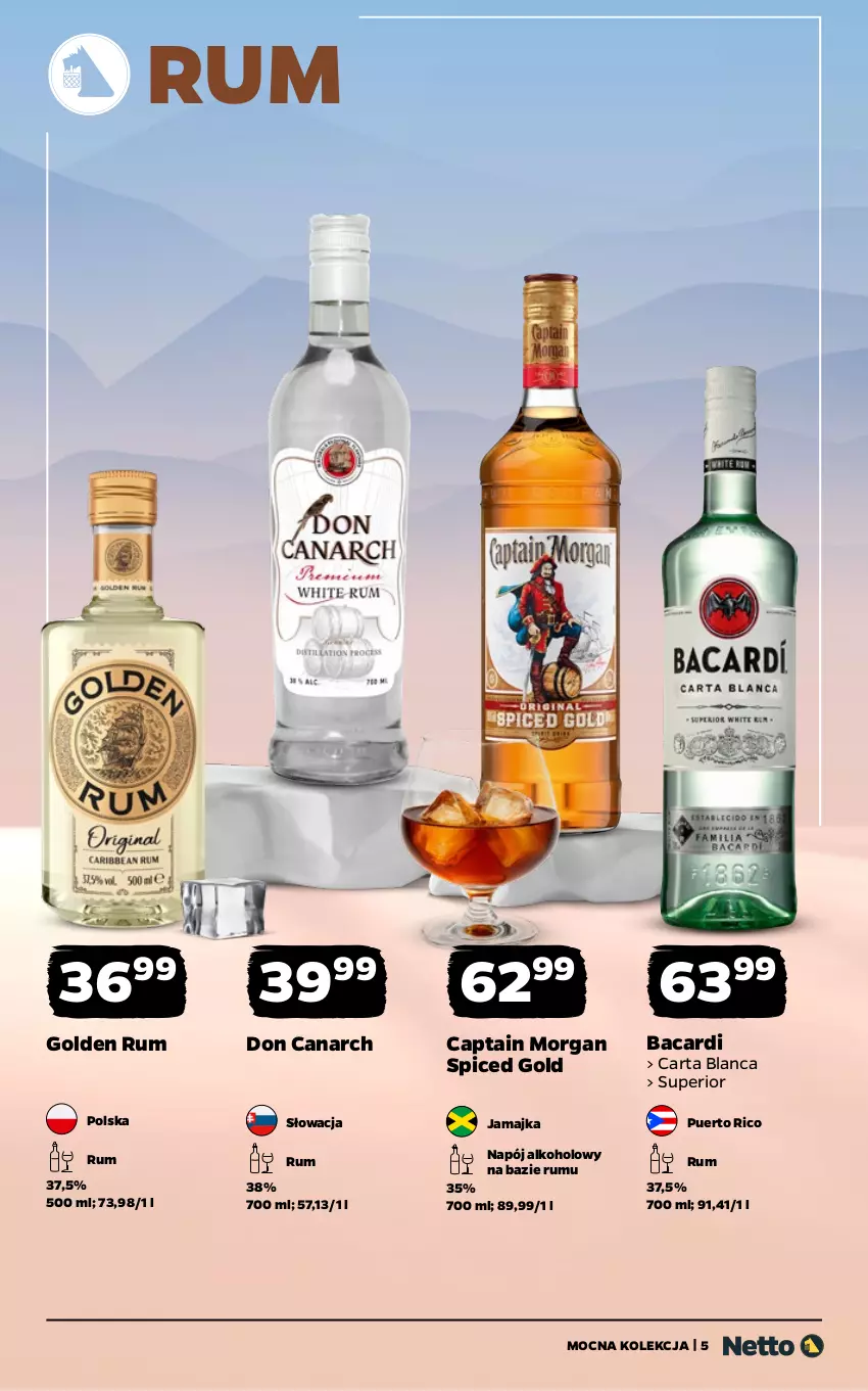 Gazetka promocyjna Netto - Alkohole - Mocne - ważna 16.02 do 28.02.2026 - strona 5 - produkty: Bacardi, Captain Morgan, Napój, Rum