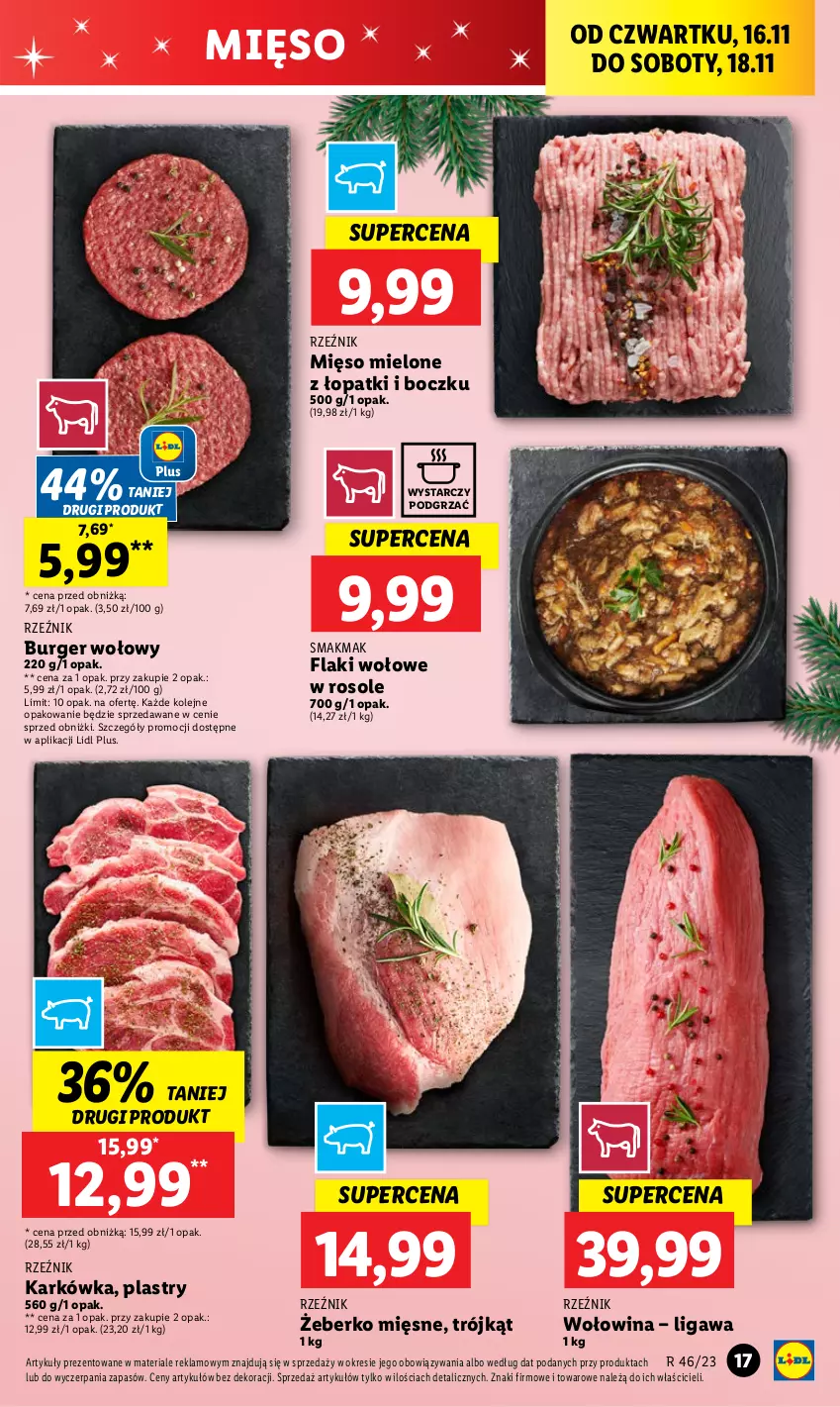 Gazetka promocyjna Lidl - GAZETKA - ważna 16.11 do 18.11.2023 - strona 25 - produkty: Burger, Flaki, Flaki wołowe, Mięso, Mięso mielone, Olej, Wołowina