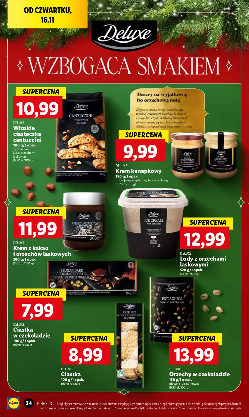 Gazetka promocyjna Lidl - GAZETKA - ważna 16.11 do 18.11.2023 - strona 32 - produkty: Ciastka, Kakao, Lody, Orzechy w czekoladzie, Pistacje