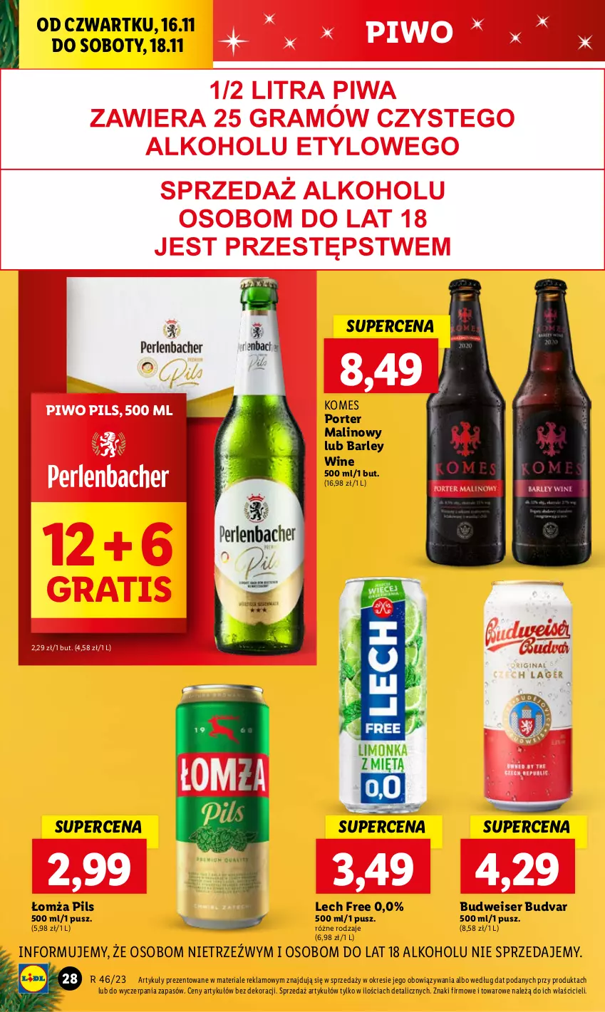 Gazetka promocyjna Lidl - GAZETKA - ważna 16.11 do 18.11.2023 - strona 40 - produkty: Gra, Piwo, Por, Ser