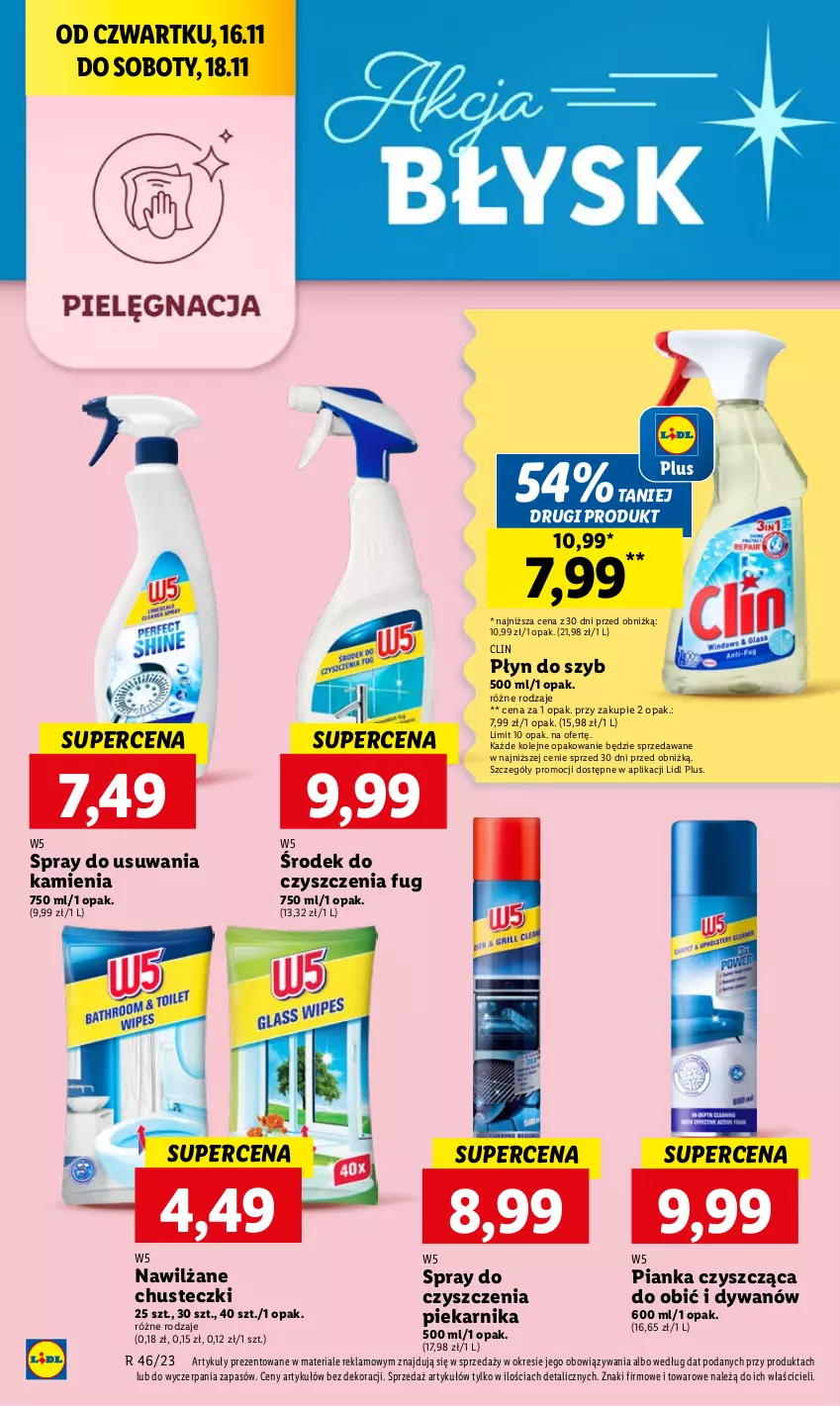 Gazetka promocyjna Lidl - GAZETKA - ważna 16.11 do 18.11.2023 - strona 50 - produkty: Chusteczki, Clin, Dywan, Olej, Piekarnik, Płyn do szyb, Spray do czyszczenia