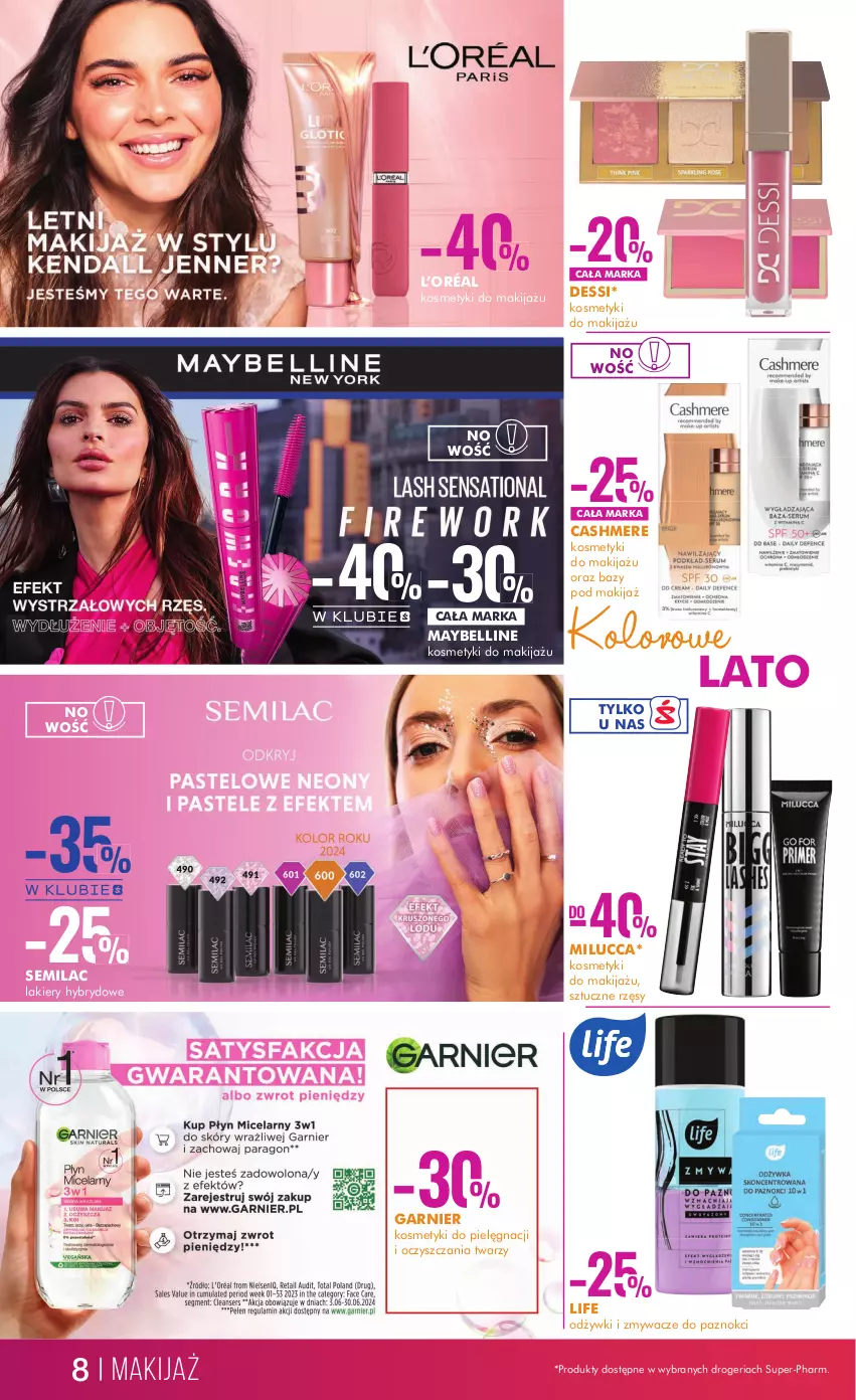 Gazetka promocyjna Super Pharm - ważna 13.06 do 26.06.2024 - strona 8 - produkty: Bell, Garnier, Kosmetyki do pielęgnacji, L’Oréal, Lakier, Makijaż, Maybelline, Sztuczne rzęsy