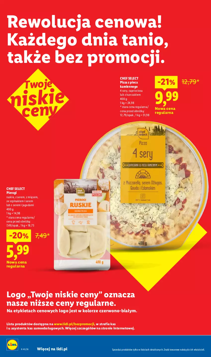 Gazetka promocyjna Lidl - Gazetka ważna od 1.10 do 3.10 - ważna 01.10 do 03.10.2026 - strona 40 - produkty: Kurczak, Piec, Pierogi, Pizza, Pizza z pieca kamiennego, Ser, Szpinak