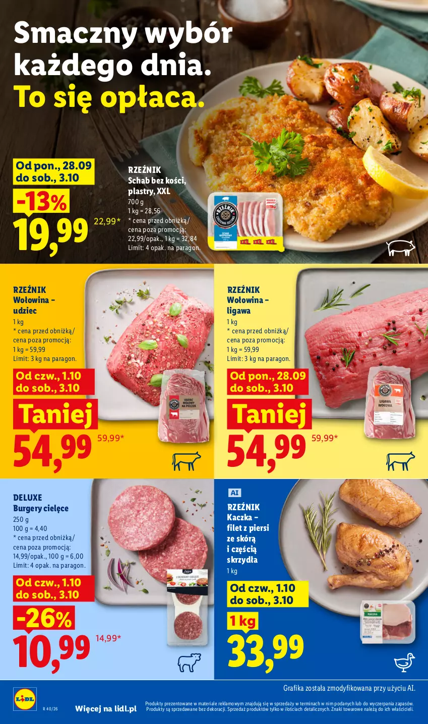 Gazetka promocyjna Lidl - Gazetka ważna od 1.10 do 3.10 - ważna 01.10 do 03.10.2026 - strona 56 - produkty: Burger, Gra, Grafika, Kaczka, Schab bez kości, Wołowina