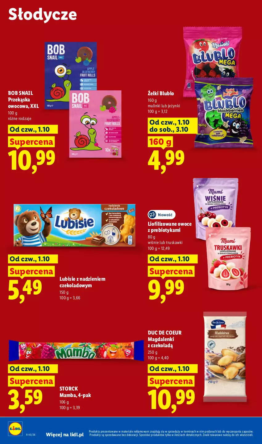 Gazetka promocyjna Lidl - Gazetka ważna od 1.10 do 3.10 - ważna 01.10 do 03.10.2026 - strona 64 - produkty: Lubisie, Mamba, Owoce, Truskawki