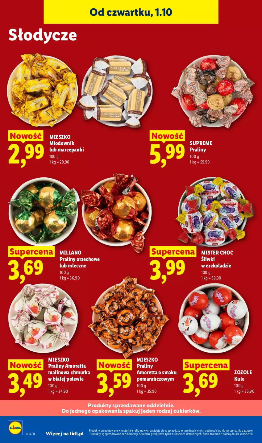 Gazetka promocyjna Lidl - Gazetka ważna od 1.10 do 3.10 - ważna 01.10 do 03.10.2026 - strona 76 - produkty: Cukier, Praliny