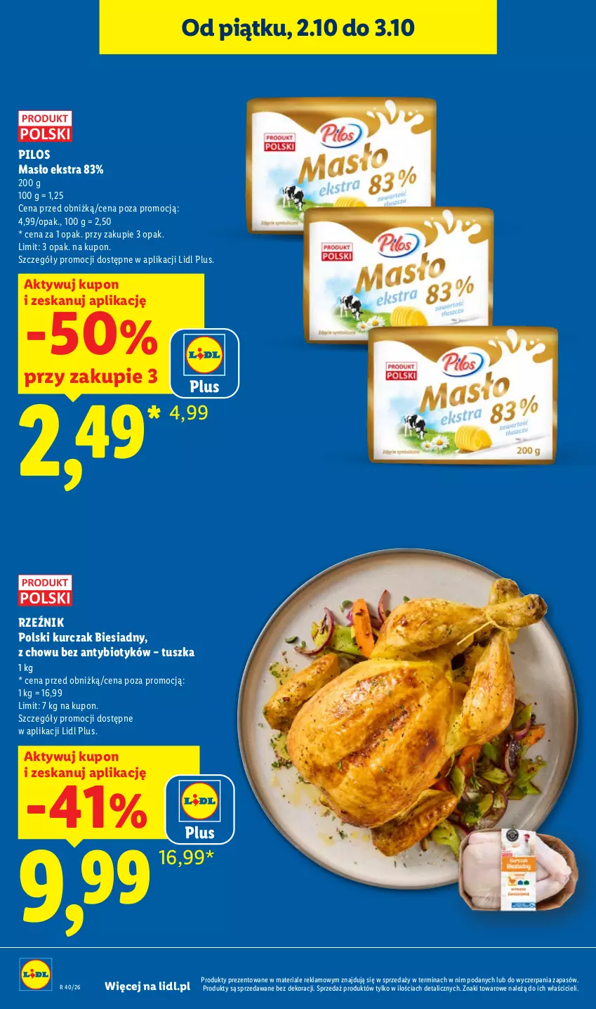 Gazetka promocyjna Lidl - Gazetka ważna od 1.10 do 3.10 - ważna 01.10 do 03.10.2026 - strona 8 - produkty: Kurczak, Masło, Pilos, Tusz