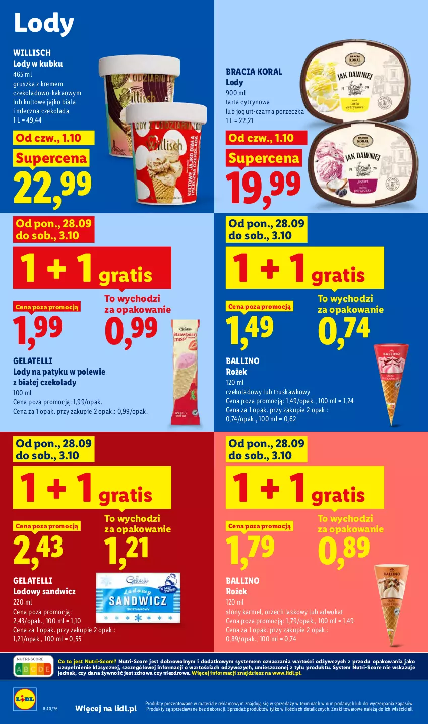 Gazetka promocyjna Lidl - Gazetka ważna od 1.10 do 3.10 - ważna 01.10 do 03.10.2026 - strona 88 - produkty: Czekolada, Gra, Jogurt, Kakao, Lody, Por, Tarta