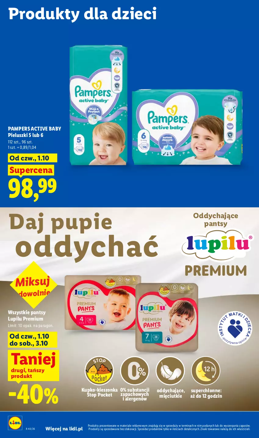 Gazetka promocyjna Lidl - Gazetka ważna od 1.10 do 3.10 - ważna 01.10 do 03.10.2026 - strona 92 - produkty: Dzieci, Pampers, Top