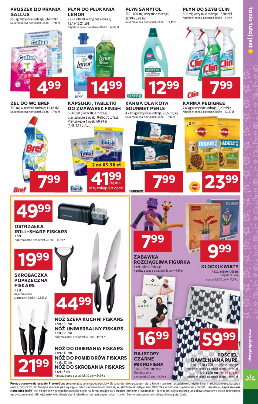 Gazetka promocyjna Stokrotka - Supermarket Opole/Radom - ważna 14.11 do 20.11.2024 - strona 27 - produkty: Bref, Clin, Fa, Finish, Fiskars, HP, Klocki, Lenor, Nóż szefa kuchni, Nóż uniwersalny, Pedigree, Płyn do płukania, Płyn do szyb, Pościel, Proszek do prania, Pur, Rajstopy, Sanytol, Sharp, Skrobaczka, Tablet, Top, Zabawka