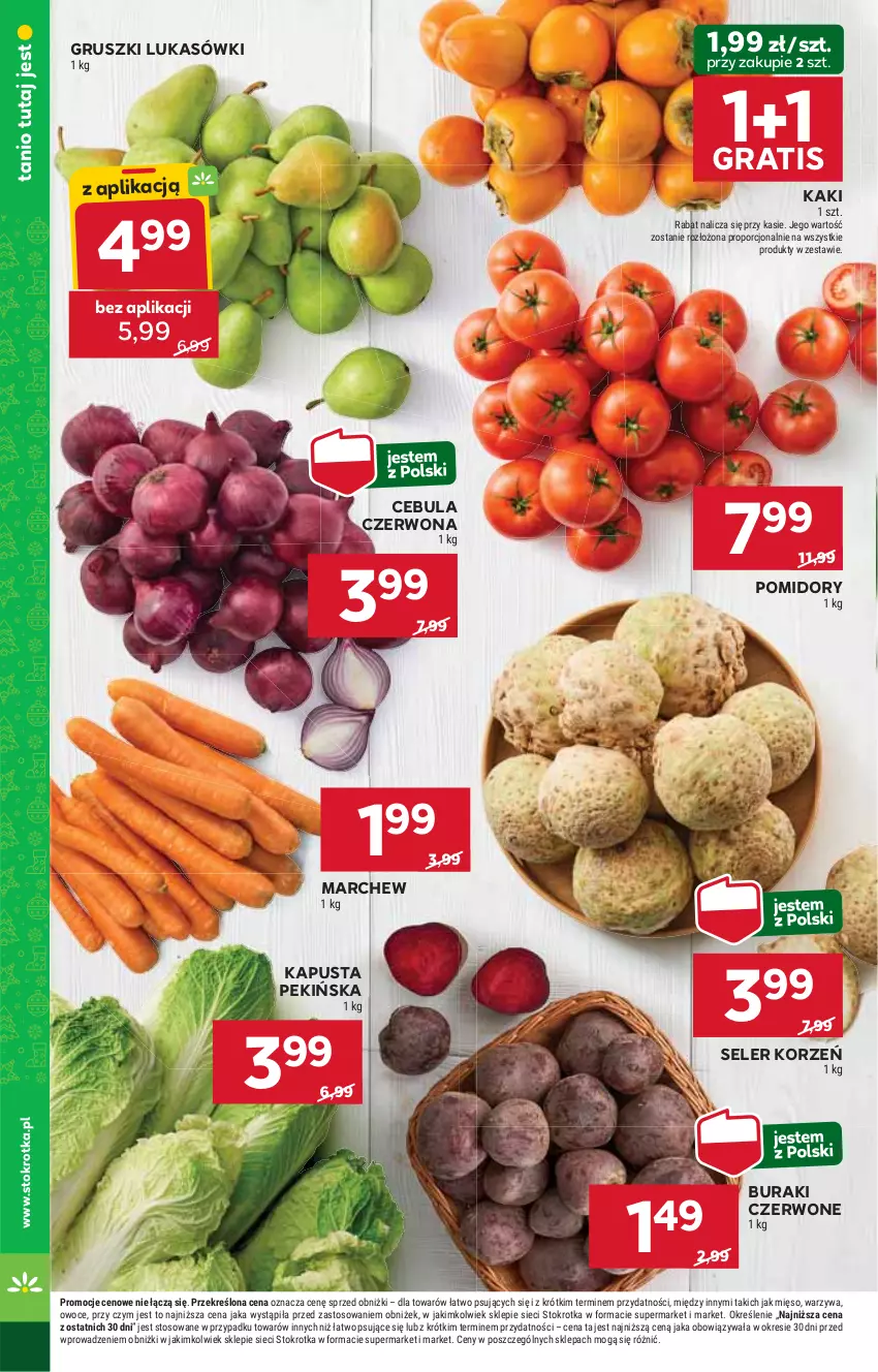 Gazetka promocyjna Stokrotka - Supermarket Opole/Radom - ważna 14.11 do 20.11.2024 - strona 8 - produkty: Buraki, Cebula, Cebula czerwona, Gra, Gruszki, HP, Kaki, Pomidory, Seler korzeń