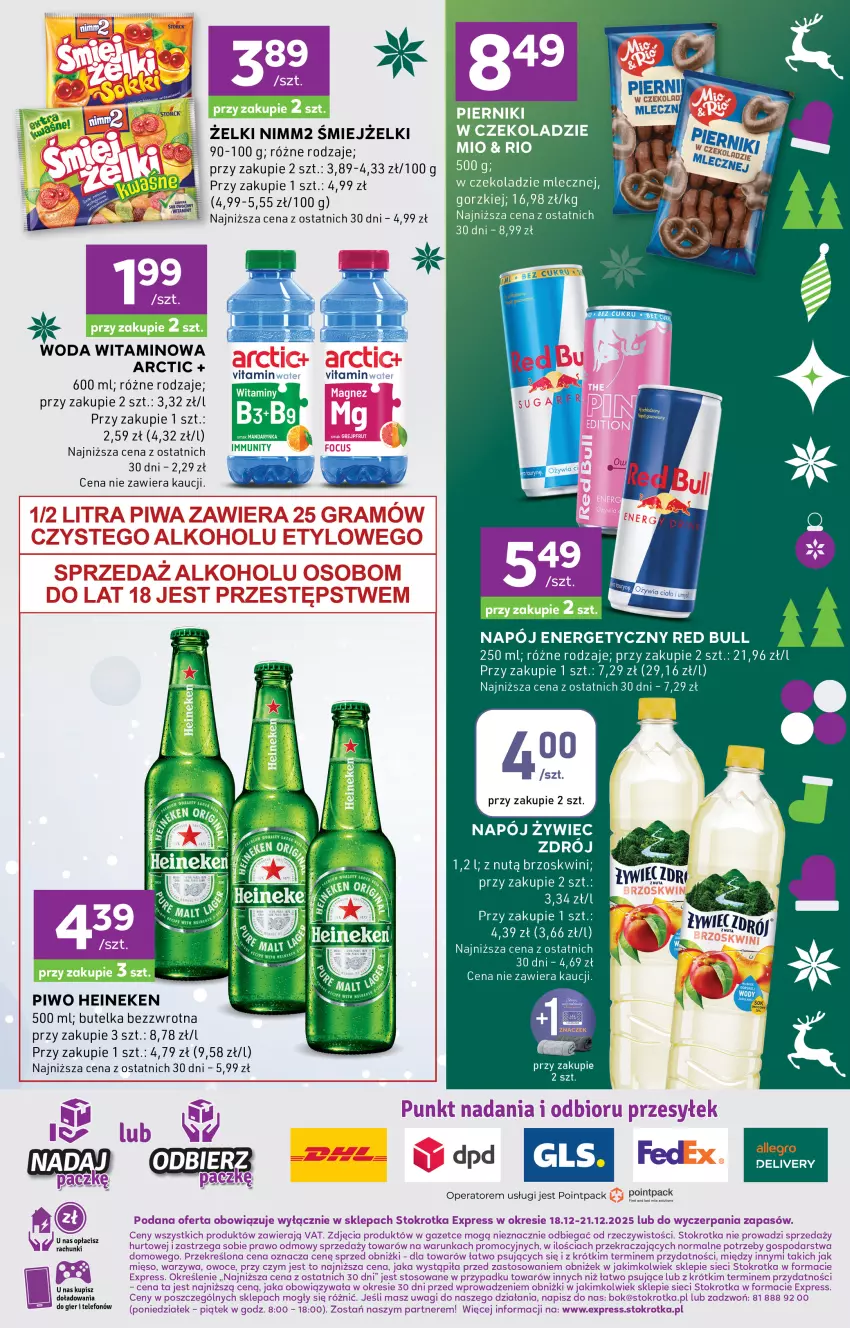Gazetka promocyjna Stokrotka - Stokrotka Express - ważna 18.12 do 21.12.2025 - strona 6 - produkty: Allegro, Fa, Heineken, Napój, Napój energetyczny, Nimm2, O nas, Piernik, Piwo, Red Bull, Woda