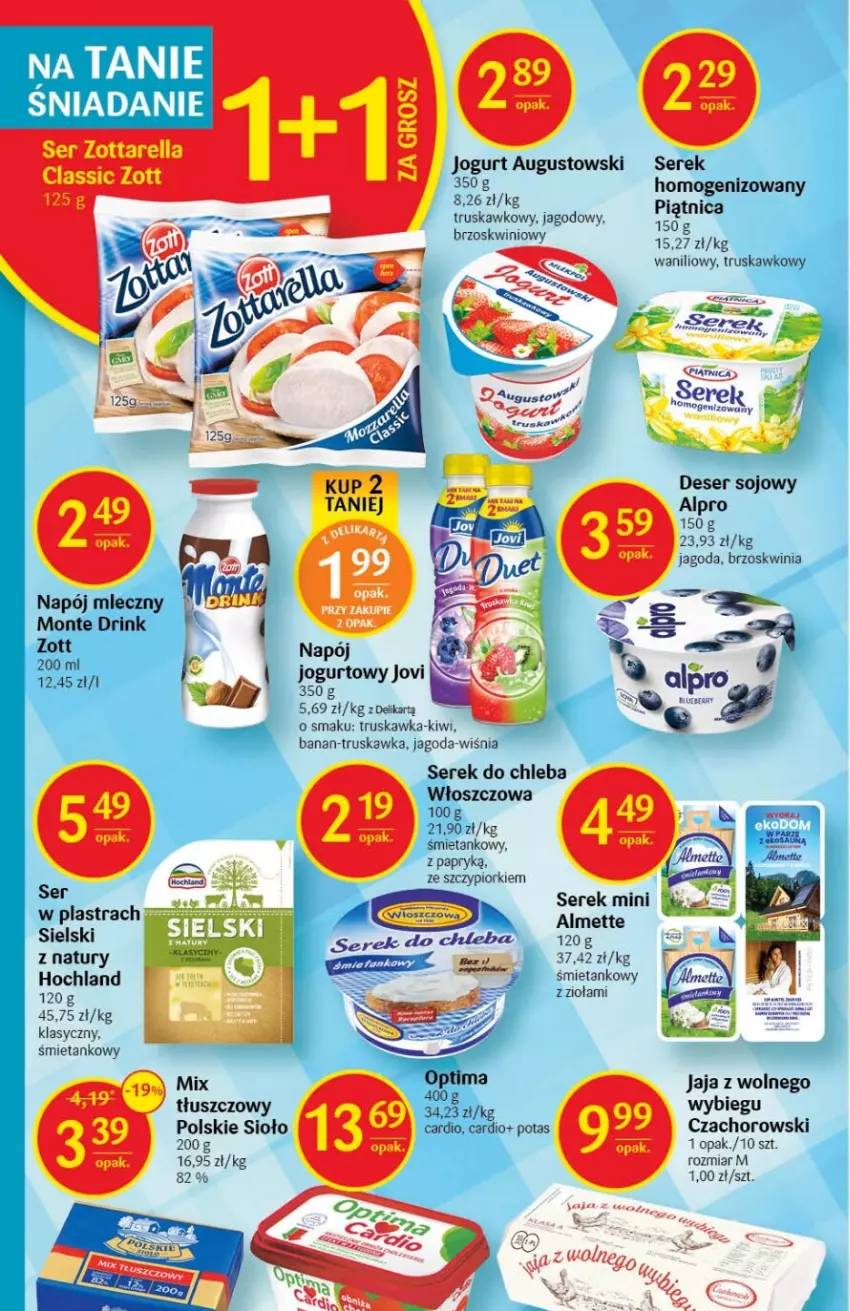 Gazetka promocyjna Delikatesy Centrum - Gazetka DC40 - ważna 13.10 do 19.10.2022 - strona 18 - produkty: Almette, Alpro, Chleb, Deser, Hochland, Jaja, Jogurt, Kiwi, Monte, Napój, Napój mleczny, Pax, Ser, Serek, Zott, Zottarella