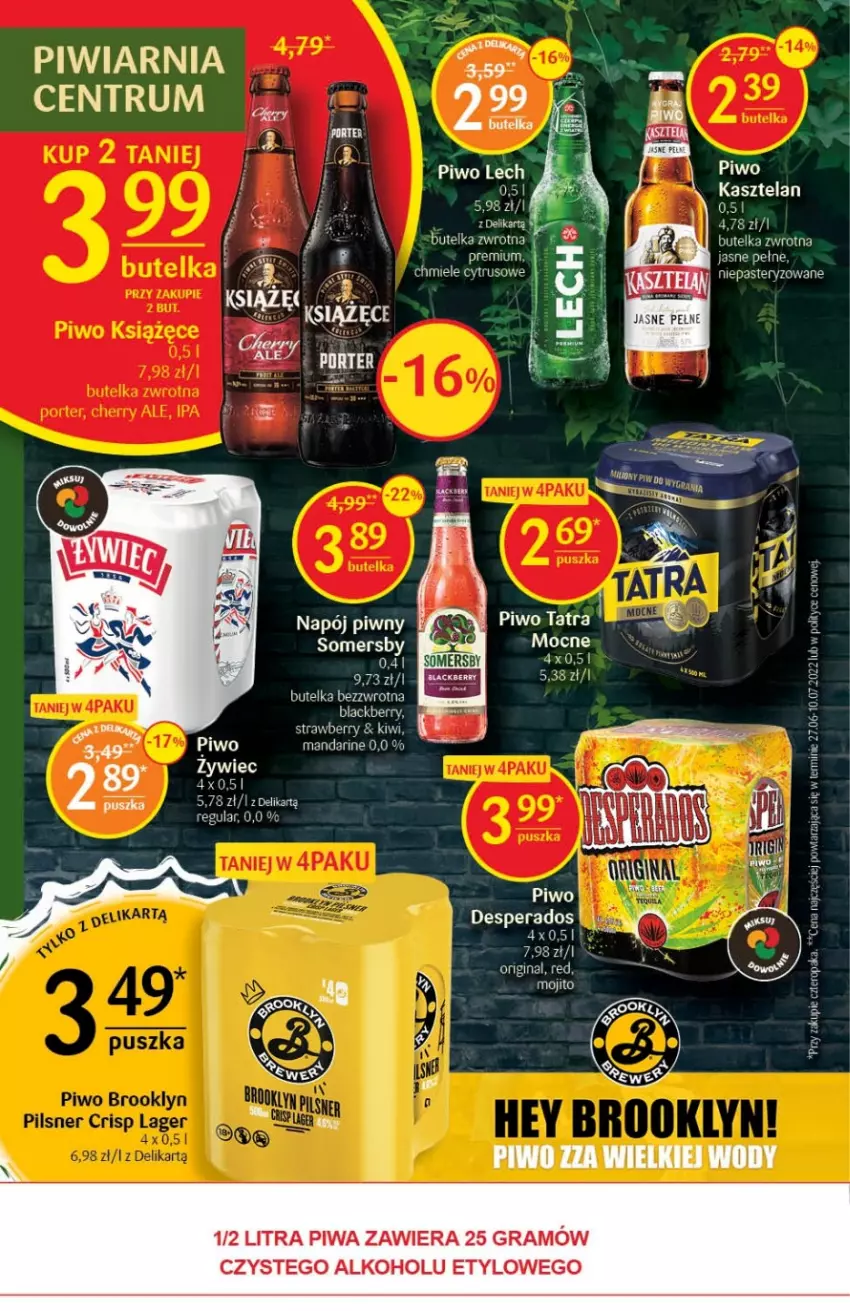 Gazetka promocyjna Delikatesy Centrum - Gazetka DC40 - ważna 13.10 do 19.10.2022 - strona 26 - produkty: Desperados, Gin, Gra, Kasztelan, Lack, Napój, Piwa, Piwo, Somersby, Tatra