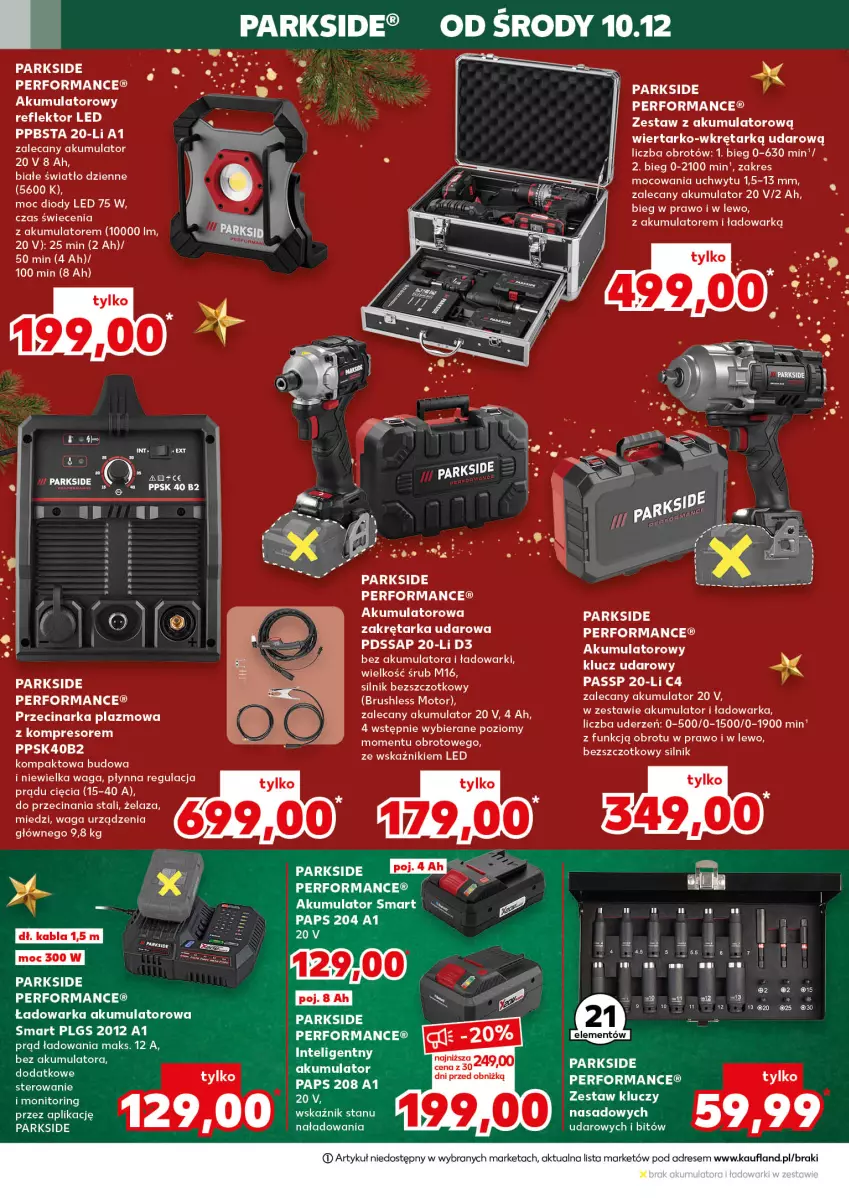Gazetka promocyjna Kaufland - Kaufland - ważna 10.12 do 16.12.2025 - strona 14 - produkty: Akumulator, Dres, Fa, Intel, LG, Monitor, Parkside, Przecinarka, Reflektor, Reflektor LED, Tarka, Waga, Warka, Zestaw kluczy, Zestaw kluczy nasadowych