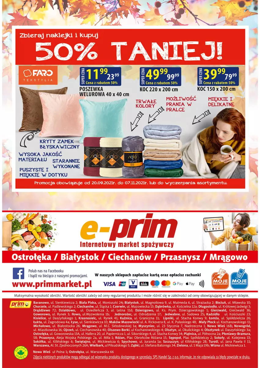 Gazetka promocyjna Prim Market - ważna 04.11 do 10.11.2021 - strona 16 - produkty: Fa, Koc, Poszewka, Sok