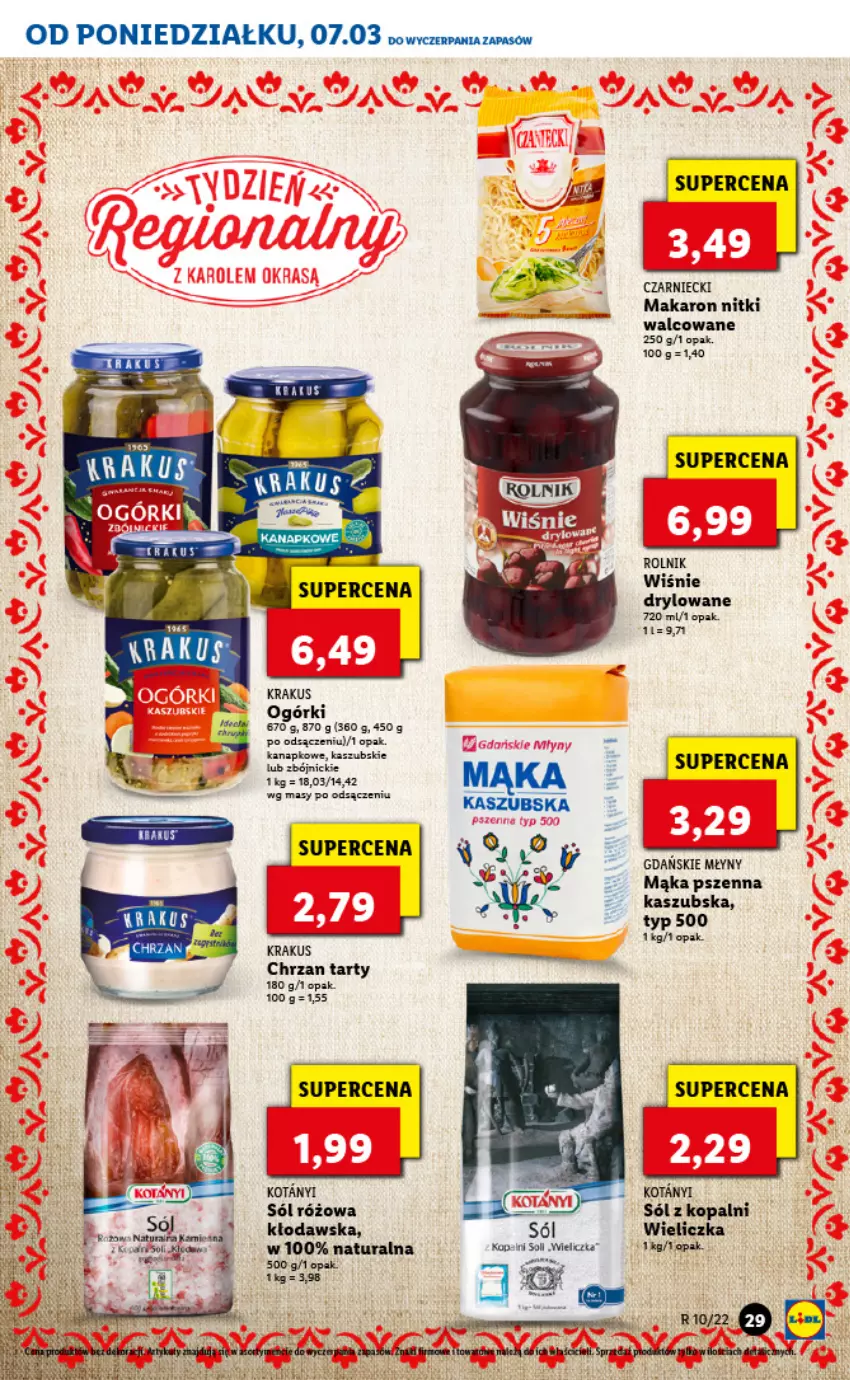 Gazetka promocyjna Lidl - GAZETKA - ważna 07.03 do 09.03.2022 - strona 29 - produkty: Asus, Chrzan, HP, Krakus, LG, Mąka, Mąka pszenna, Makaron, Rolnik, Sól