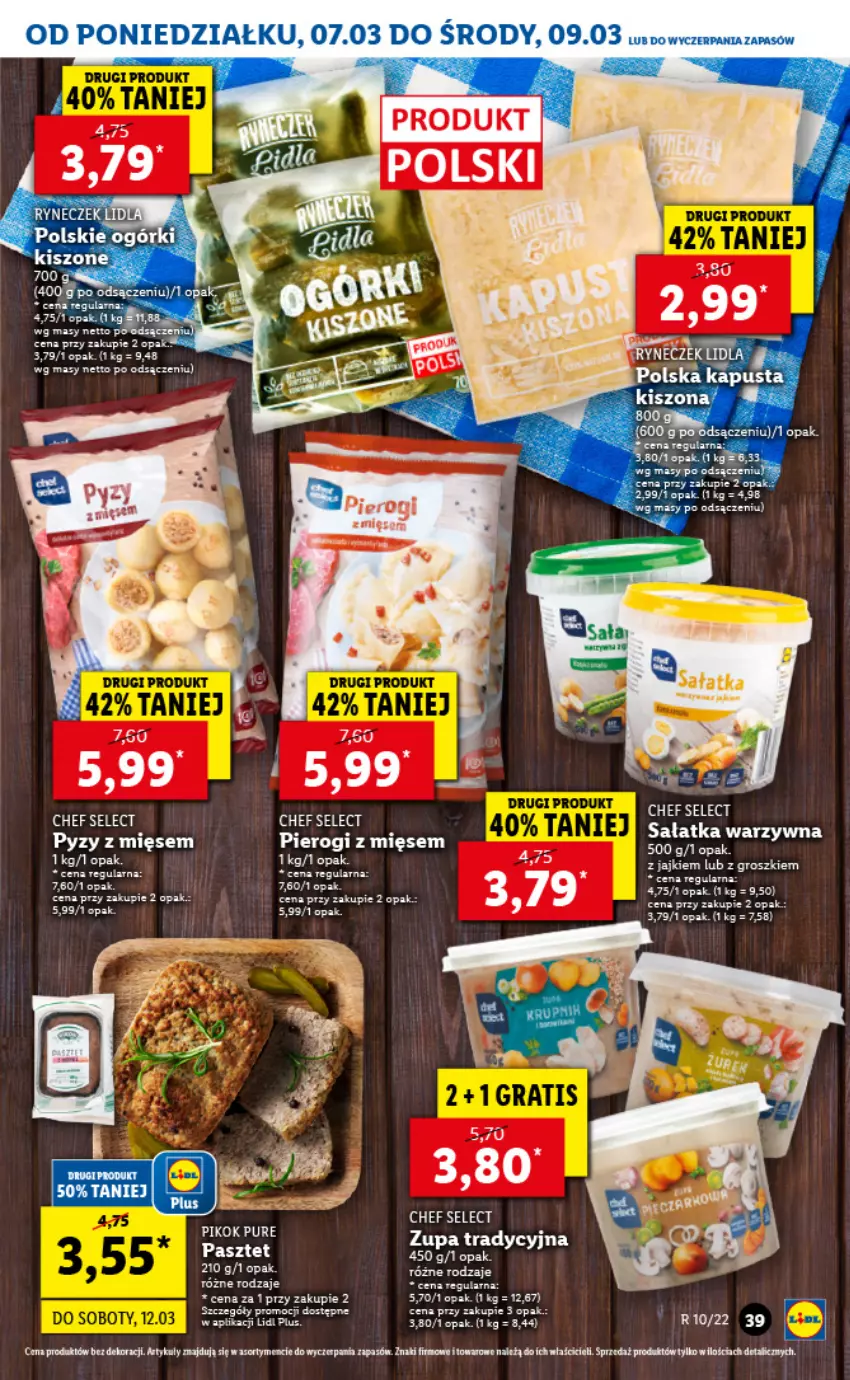 Gazetka promocyjna Lidl - GAZETKA - ważna 07.03 do 09.03.2022 - strona 39 - produkty: Fa, Pasztet, Pierogi, PIKOK, Pur, Sałat, Sałatka, Sałatka warzywna, Zupa