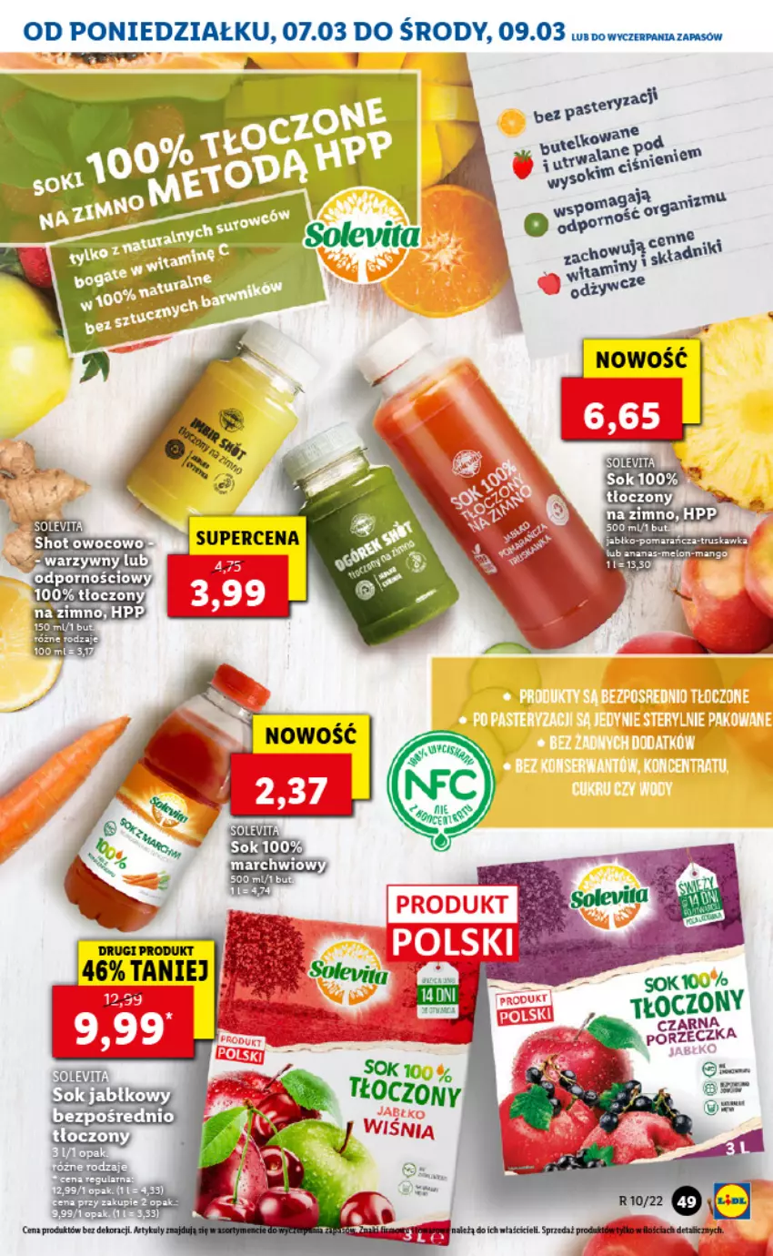 Gazetka promocyjna Lidl - GAZETKA - ważna 07.03 do 09.03.2022 - strona 49 - produkty: Ananas, Mango, Melon, Por, Sok