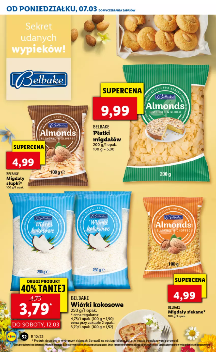 Gazetka promocyjna Lidl - GAZETKA - ważna 07.03 do 09.03.2022 - strona 52 - produkty: Kokos, Migdały, Wiórki kokosowe