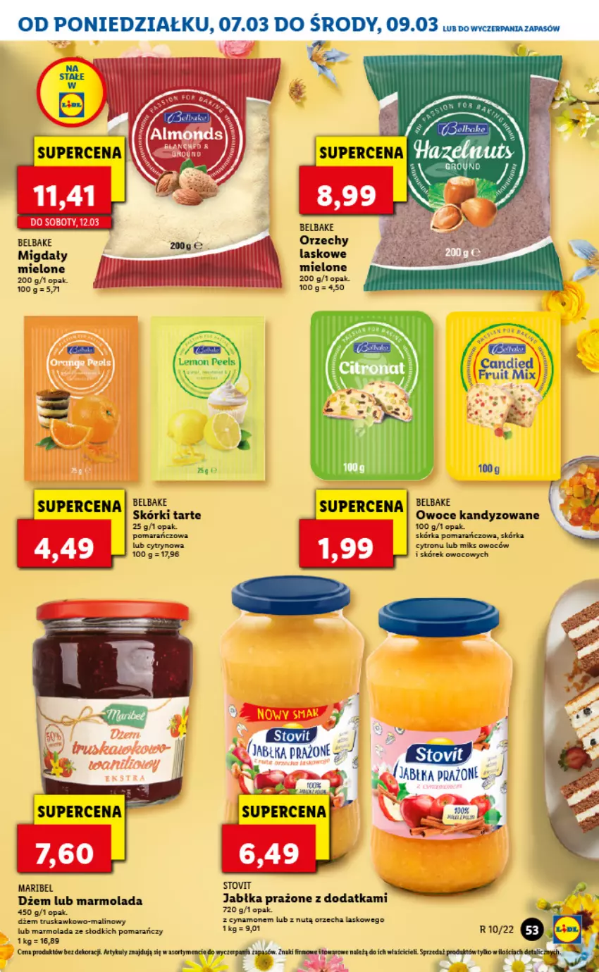 Gazetka promocyjna Lidl - GAZETKA - ważna 07.03 do 09.03.2022 - strona 53 - produkty: Dżem, Fa, Jabłka, Jabłka prażone, Marmolada, Migdały, Mola, Orka, Owoce, Tran