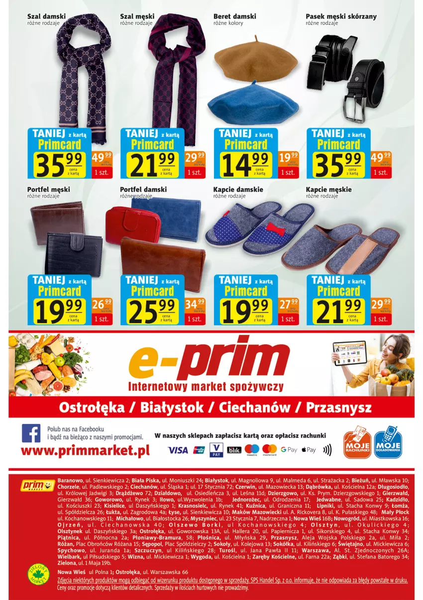 Gazetka promocyjna Prim Market - ważna 19.01 do 25.01.2023 - strona 16 - produkty: Fa, Kapcie, Pasek, Pasek męski, Por, Szal