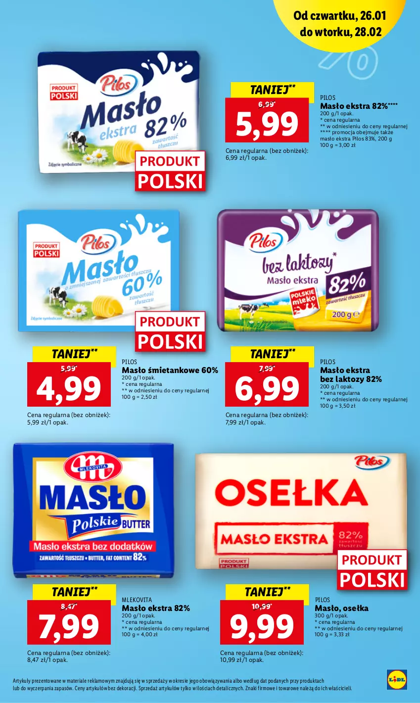 Gazetka promocyjna Lidl - GAZETKA - ważna 26.01 do 29.01.2023 - strona 23 - produkty: Masło, Mleko, Mlekovita, Pilos