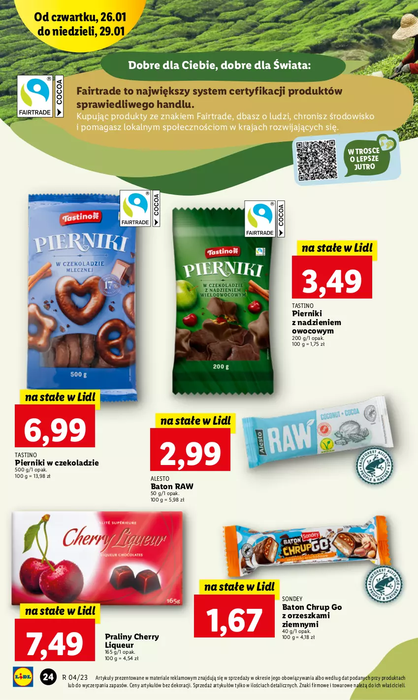 Gazetka promocyjna Lidl - GAZETKA - ważna 26.01 do 29.01.2023 - strona 26 - produkty: Baton, Fa, Piernik, Pierniki w czekoladzie, Praliny