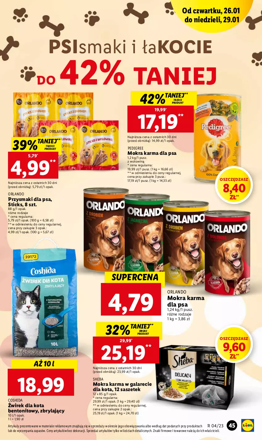 Gazetka promocyjna Lidl - GAZETKA - ważna 26.01 do 29.01.2023 - strona 51 - produkty: Gala, Koc, Mokra karma, Pedigree, Przysmaki, Sheba