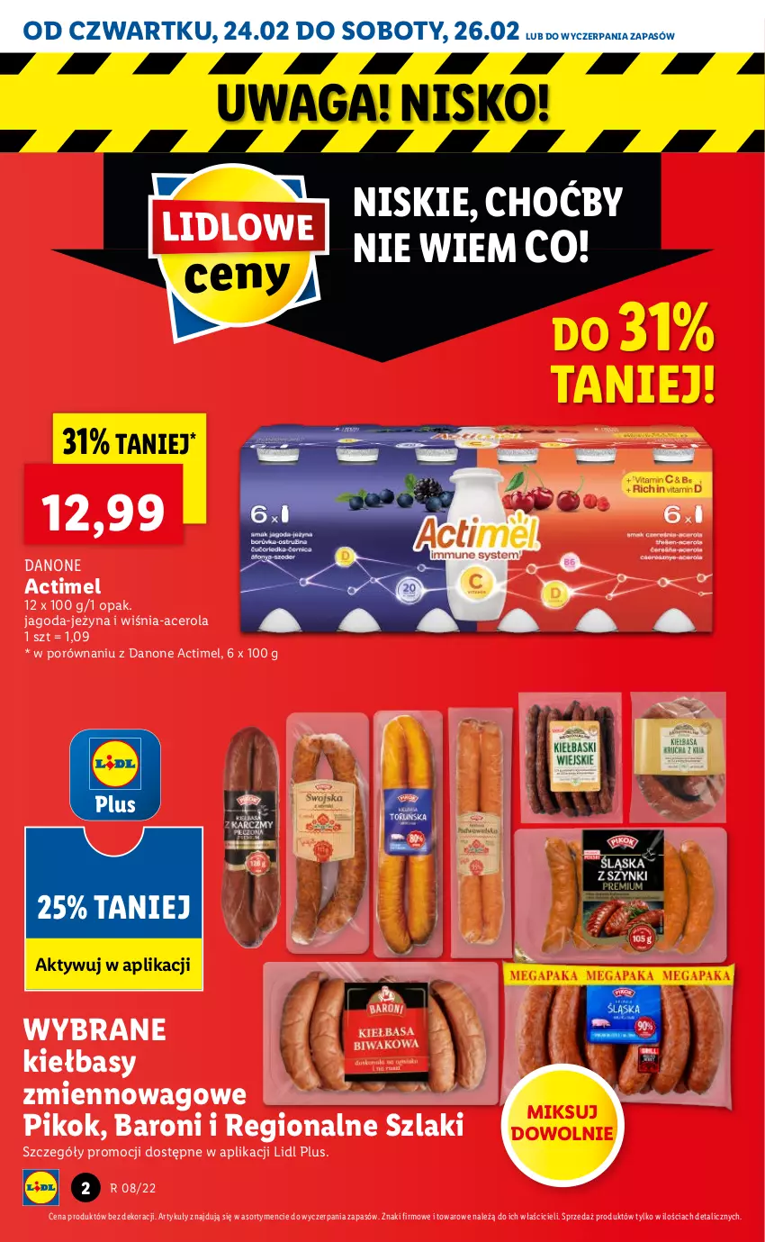 Gazetka promocyjna Lidl - GAZETKA - ważna 24.02 do 26.02.2022 - strona 2 - produkty: Acer, Actimel, Danone, PIKOK, Por, Waga