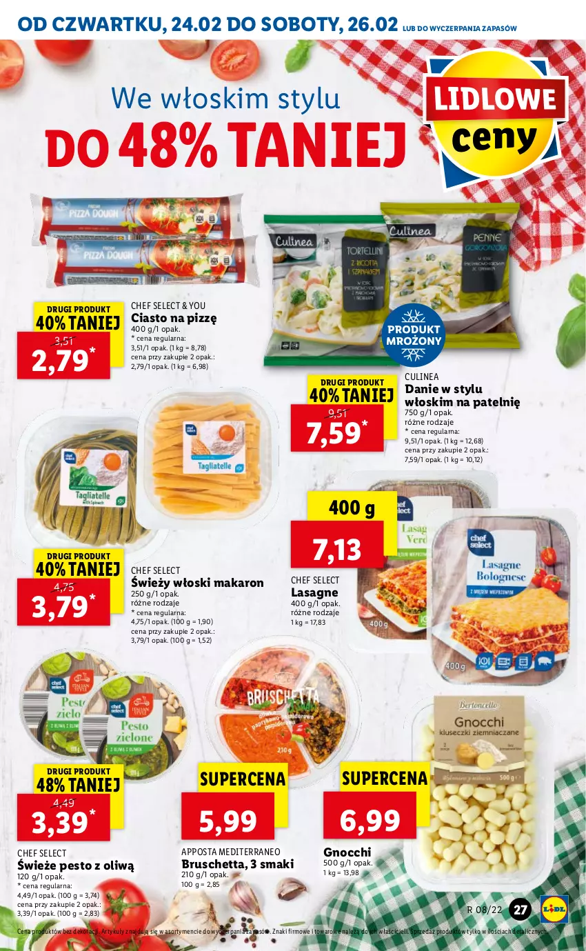 Gazetka promocyjna Lidl - GAZETKA - ważna 24.02 do 26.02.2022 - strona 27 - produkty: Gnocchi, Lasagne, Makaron, Pesto