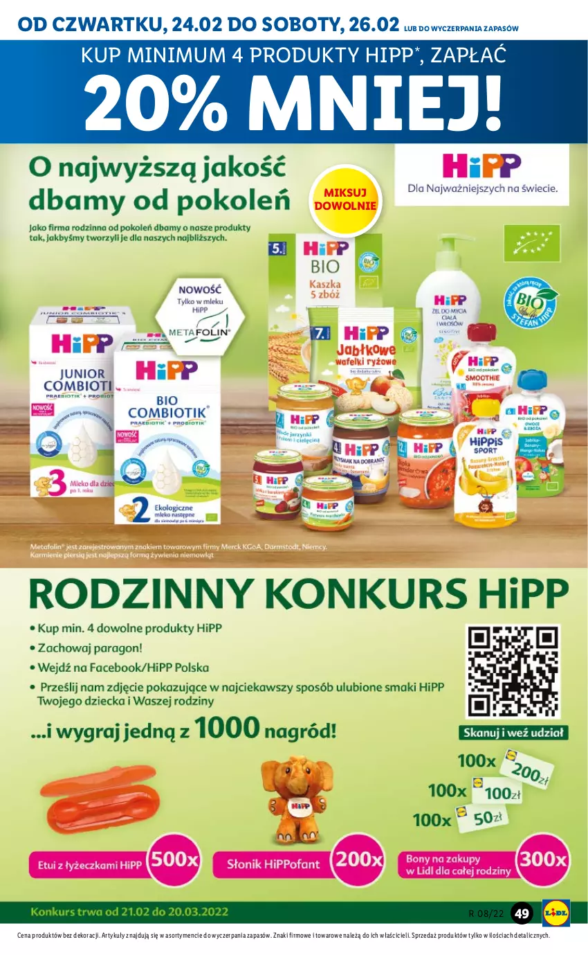 Gazetka promocyjna Lidl - GAZETKA - ważna 24.02 do 26.02.2022 - strona 49 - produkty: HiPP