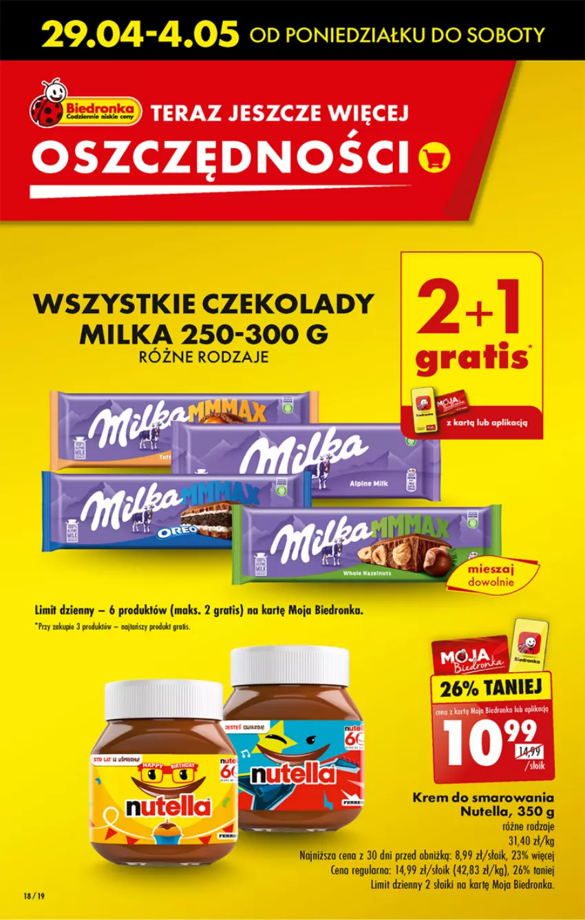 Gazetka promocyjna Biedronka - Od Poniedziałku - ważna 29.04 do 04.05.2024 - strona 22 - produkty: Gra, Milka, Nutella, Tera