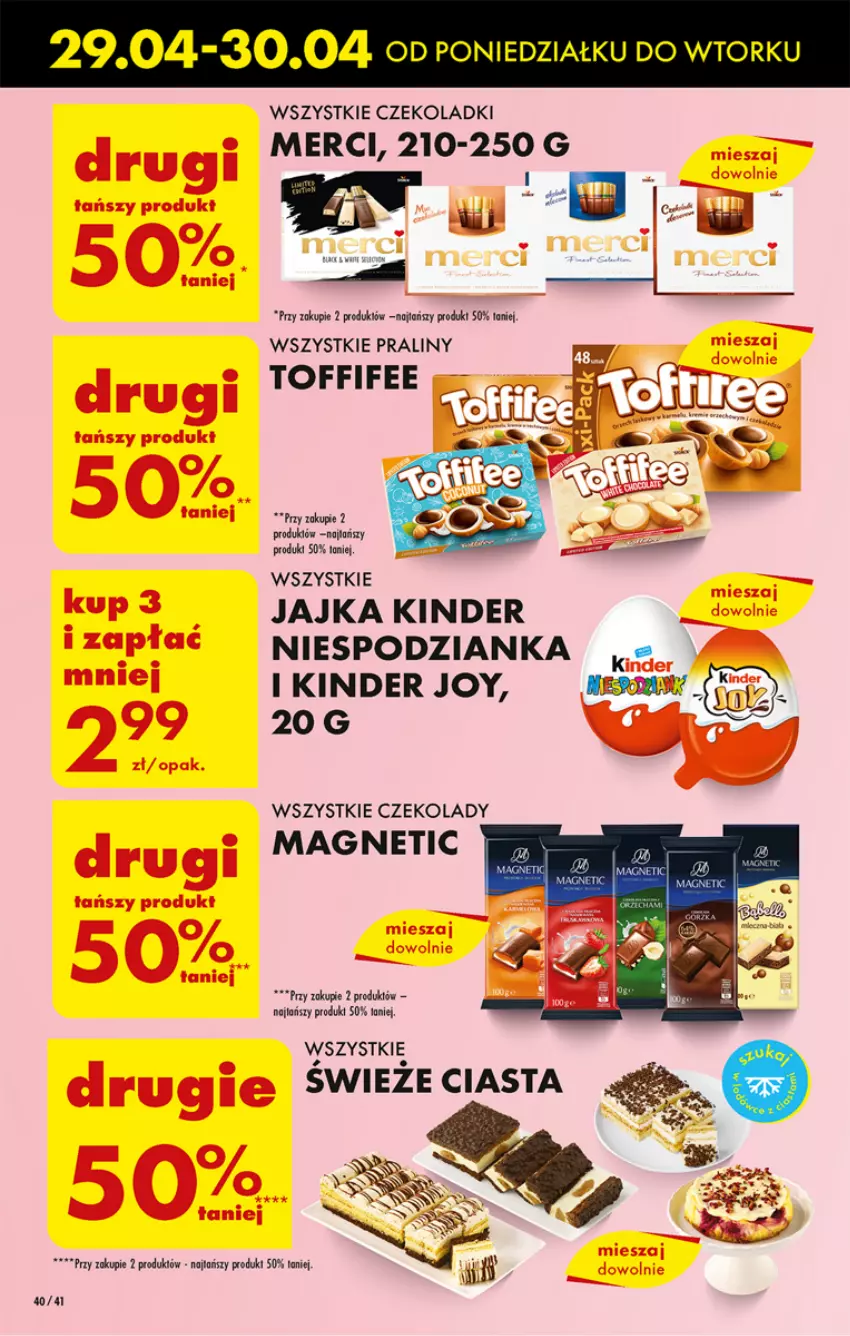 Gazetka promocyjna Biedronka - Od Poniedziałku - ważna 29.04 do 04.05.2024 - strona 44 - produkty: Kaki, Kinder, Merci, Praliny, Toffifee