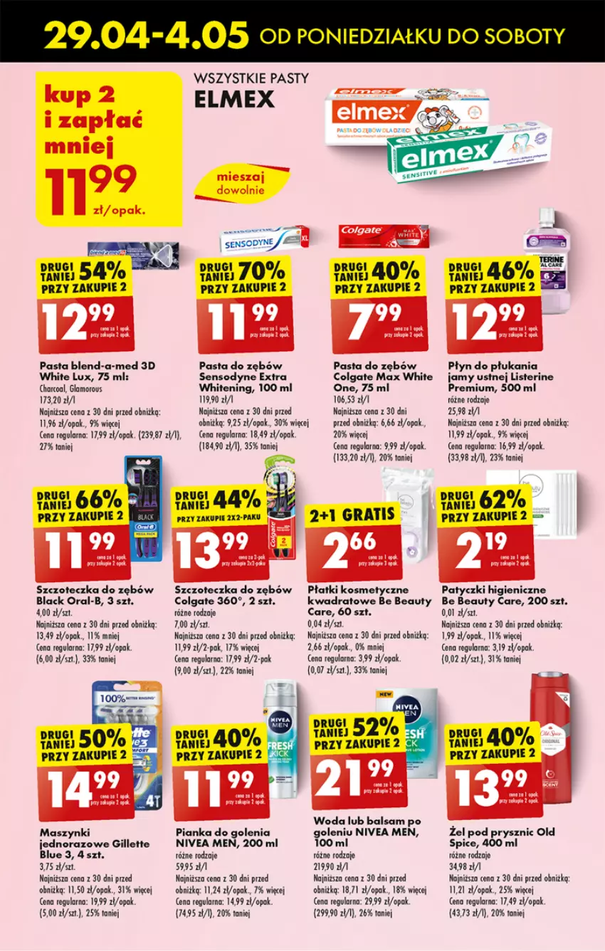 Gazetka promocyjna Biedronka - Od Poniedziałku - ważna 29.04 do 04.05.2024 - strona 53 - produkty: Be Be, Blend-a-Med, Colgate, Elmex, Gillette, Gra, Gry, Lack, LG, Listerine, Nivea, Nivea Men, Old Spice, Pasta do zębów, Pianka do golenia, Płatki kosmetyczne, Płyn do płukania, Płyn do płukania jamy ustnej, Sensodyne, Szczoteczka, Szczoteczka do zębów, Woda